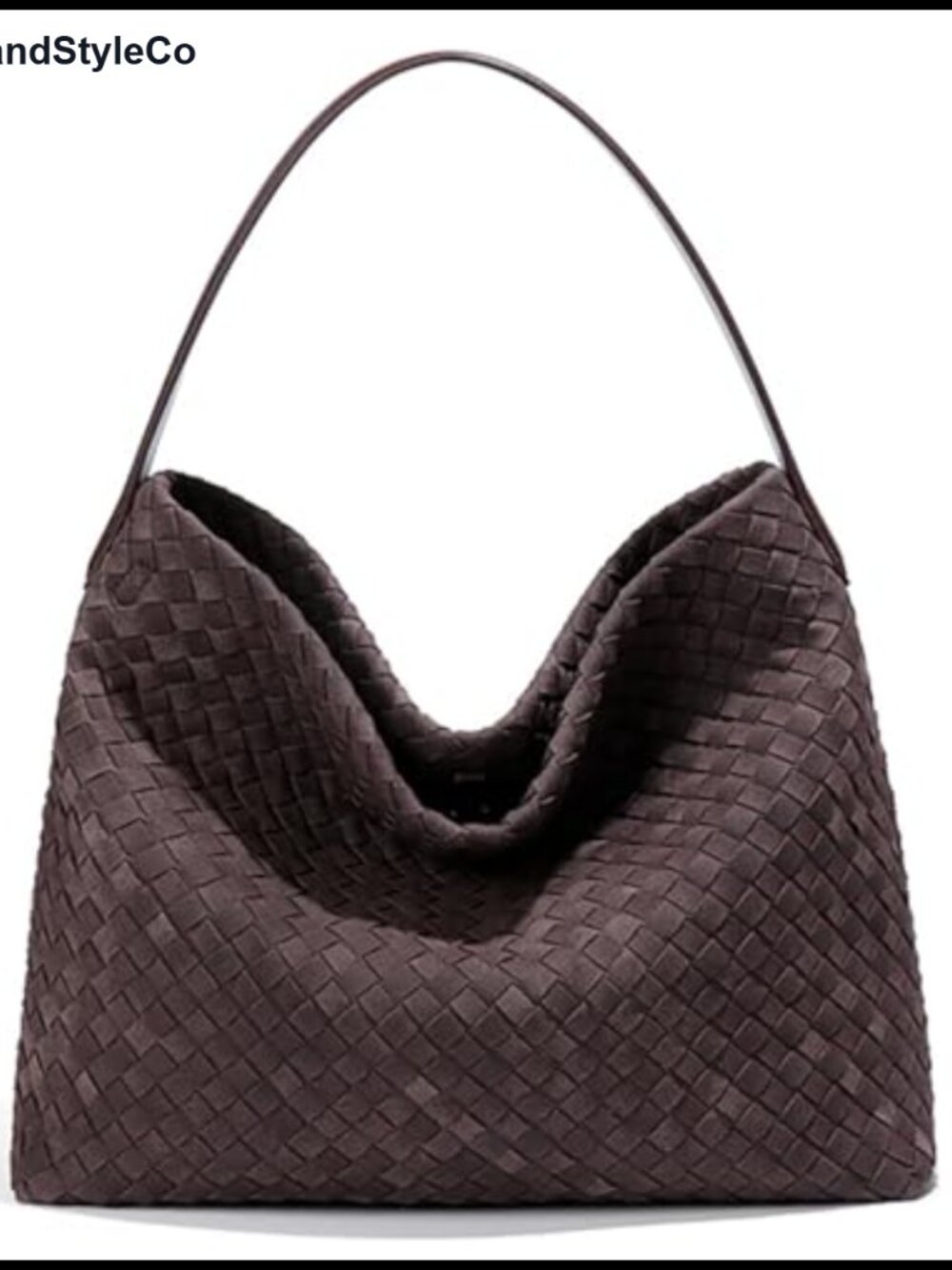 Faux Suede Woven Hobo Tote Bag Shoulder Handbag Work Travel Purse